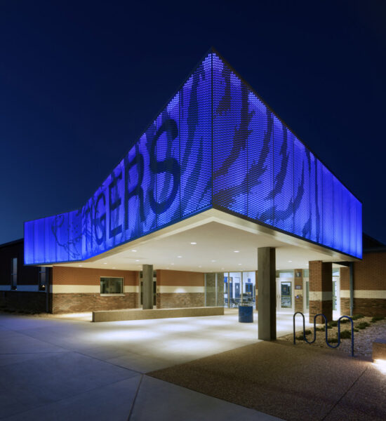 Hollister Middle School Night Time Front Door